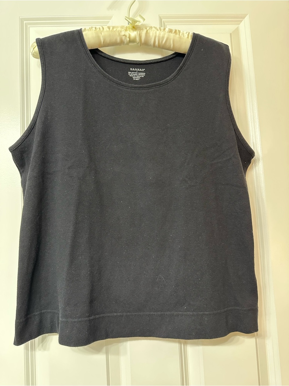 Hannah Black Sleeveless Cotton Tank. A basic for your wardrobe.
